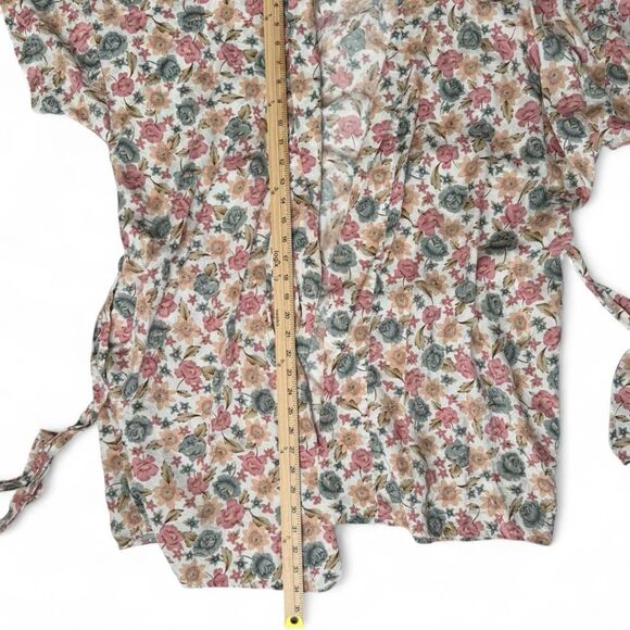 Silx by August Silk Floral Robe Vtg 80s Size M - Picture 5 of 5